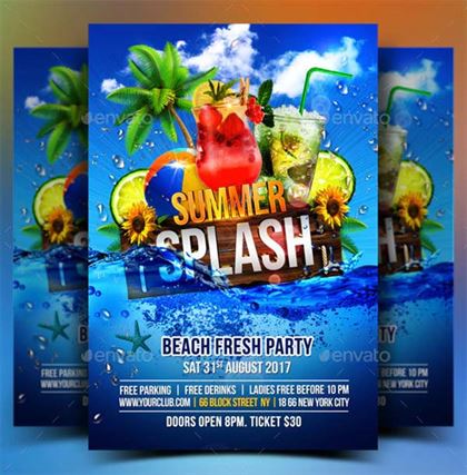 Summer Splash Cocktails Party Flyer
