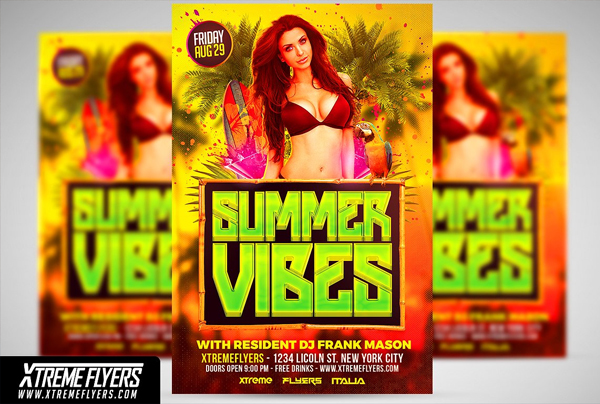 Luau Summer Vibes Flyer Template