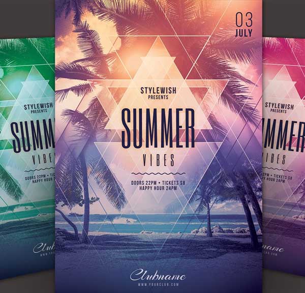 Summer Vibes Party Flyer Templates