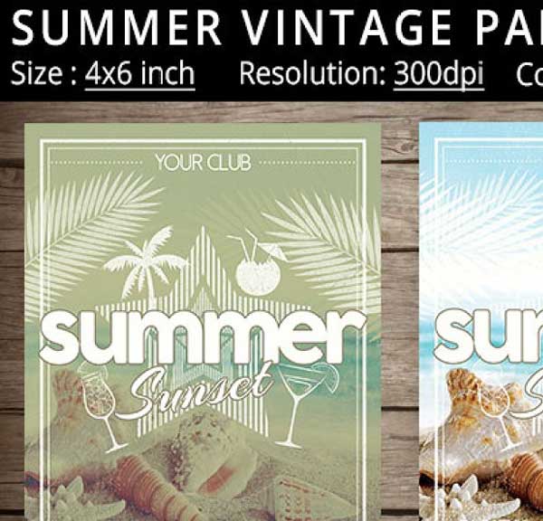 Summer Vintage Grunge Party Flyer