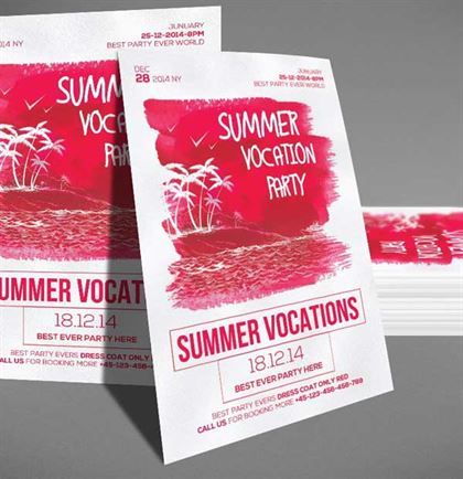Summer Vocation Party Flyer Templates
