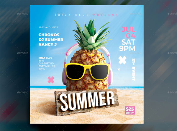 Sunset Beach Party Flyer Template