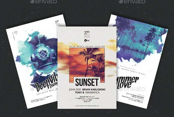 Sunset Party Flyer Templates