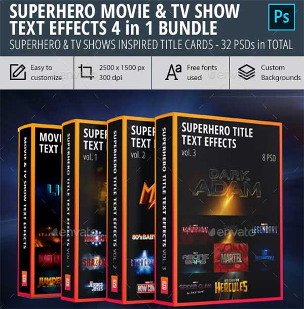 Superhero Cinematic Logo 3D Text Effects