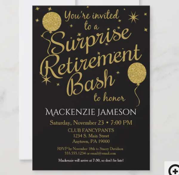 Surprise Retirement Party Invitation Template