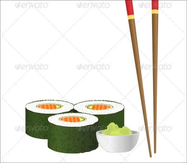 Sushi and Chopsticks Mockup
