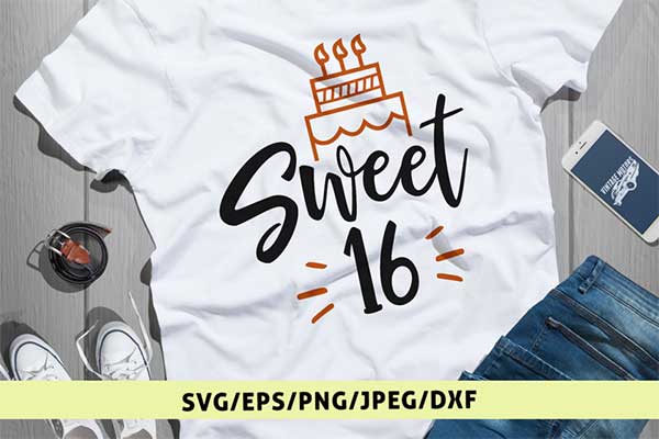Sweet 16 Birthday SVG File