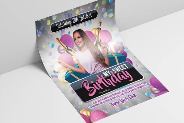Sweet Birthday Party Free PSD Flyer Template