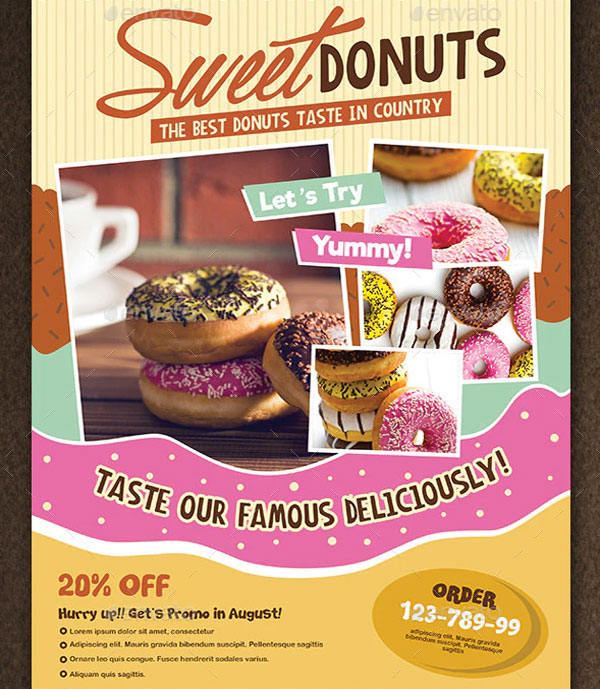 Sweet Donuts Menu Flyer Template