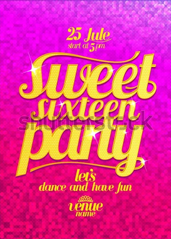 Sweet Sixteen Party Fashion Template