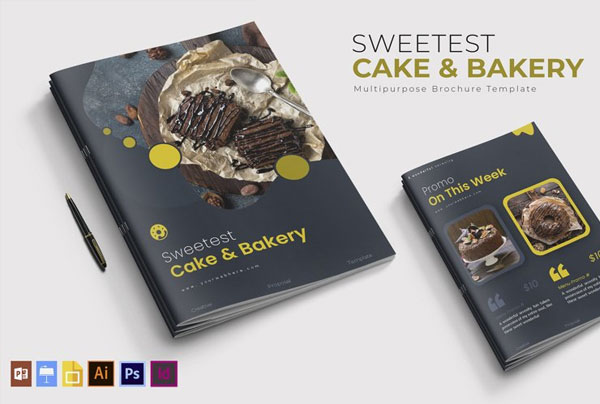 Sweetest Cake & Bake Sale Brochure Template