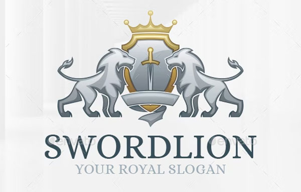 Sword Lion Logo Template