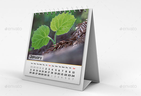 Table Calendar Desk Mockup