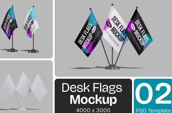 Table Flag Mockup Template