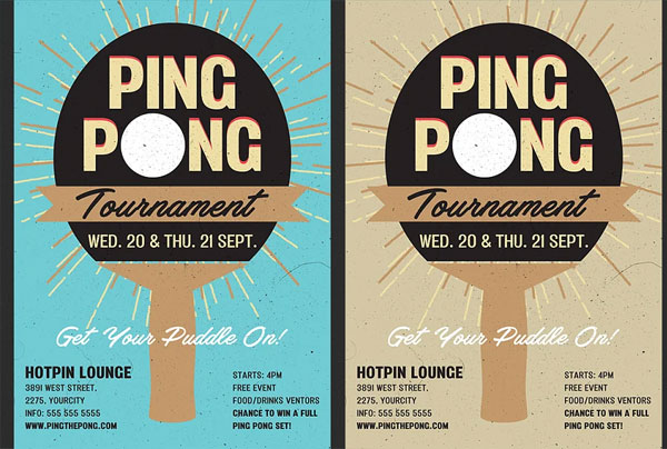 Table Tennis Flyer Design Template