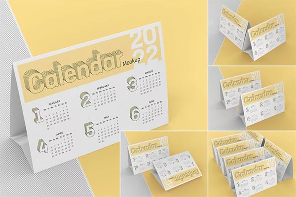 Table Tent Calendar Mockup Set