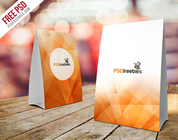 Table Tent Card Free PSD Mockup