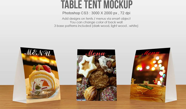 Table Tent Or Menu Mockup Download