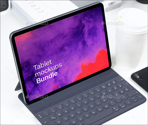 Tablet Keyboard Mockup Bundle