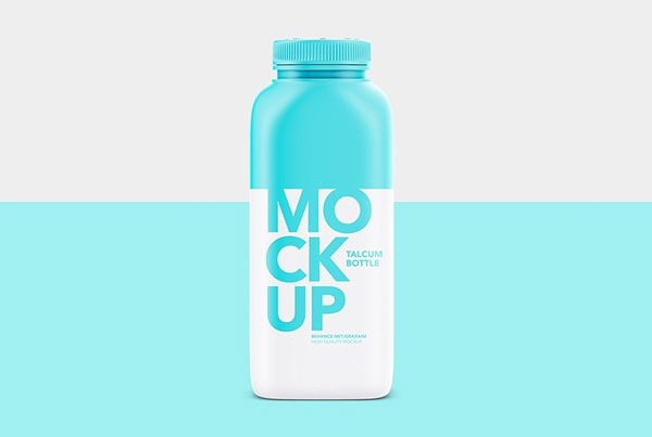 Talcum Plastic Bottle - Mockup