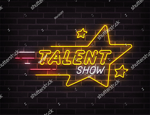 Talent Show Neon Sign Template