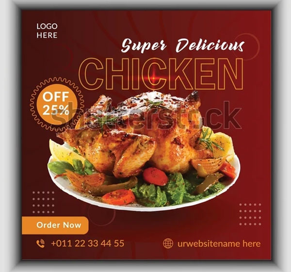 Tasty Chicken Wings Poster or Flyer Design