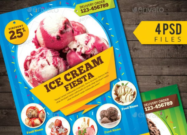 Tasty Ice Cream Menu Flyer