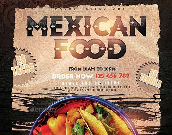 Tasty Mexican Food Menu Flyer