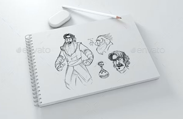 Tattoo Sketch Book Mockup