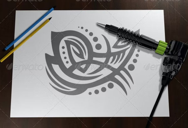 Tattoo Sketch Mock-Up Template