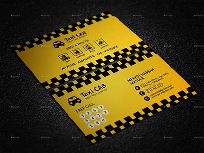 Taxi Cab Service Business Card Template