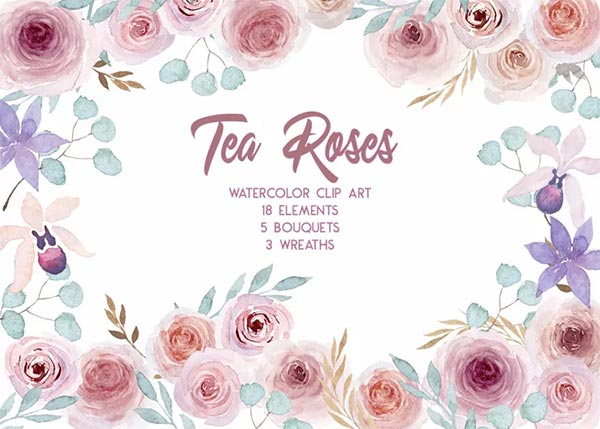 Tea Roses Packaging Design Templates