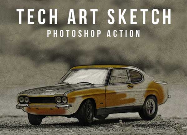Tech Art Sketch Photoshop Actions