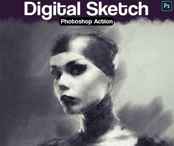 Tech Digital Sketch Photoshop Action