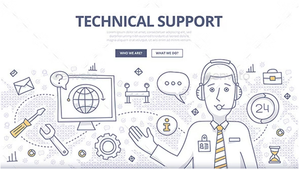 Technical Support Doodle Concept template
