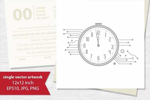 Technology Clock Brochure Template