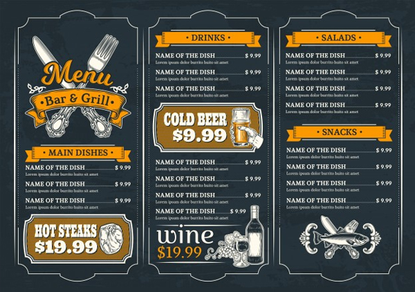 Template for the Restaurant Menu Free Vector