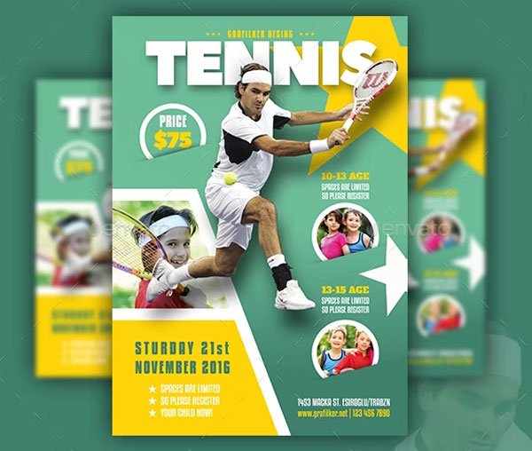 Tennis Camp Flyer PSD Templates