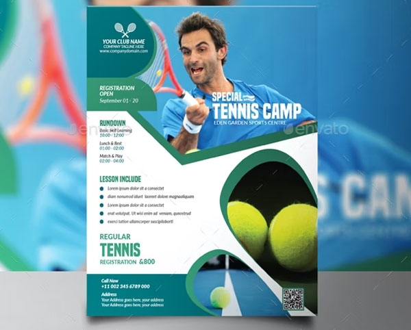 Tennis Camp Flyer Template