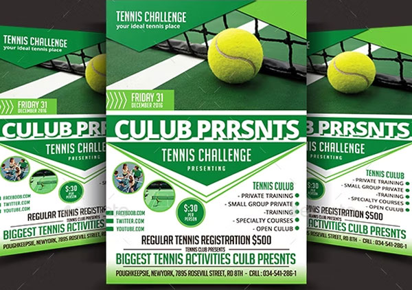 Tennis Sports Flyer Templates