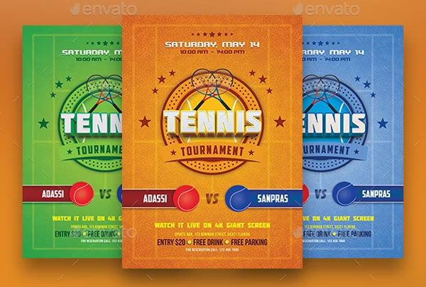 Tennis Tournament Flyer PSD Design