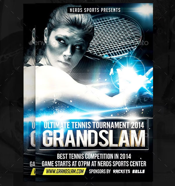 Tennis Tournament PSD Flyer Template