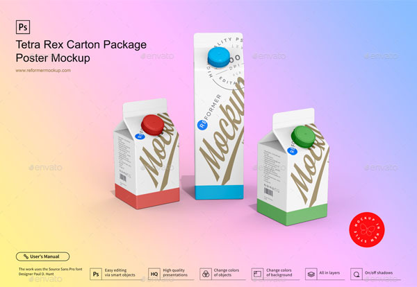 Tetra Rex Carton Package Mockup
