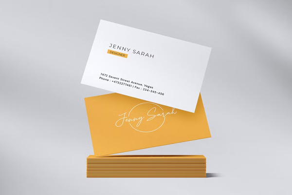 Textured Business Card PSD Mockup