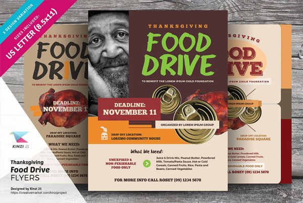 Thanksgiving Food Drive Flyers