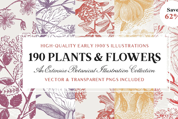 The Vintage Plants & Flowers Bundle
