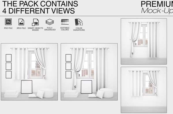 Throw Pillows and Curtain Set