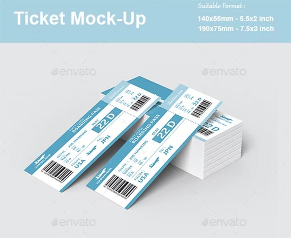 Ticket  Print ready Mockups