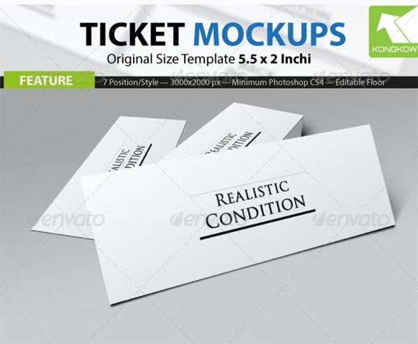 Ticket Editable Mockups