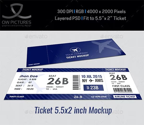 Ticket PSD Mockup